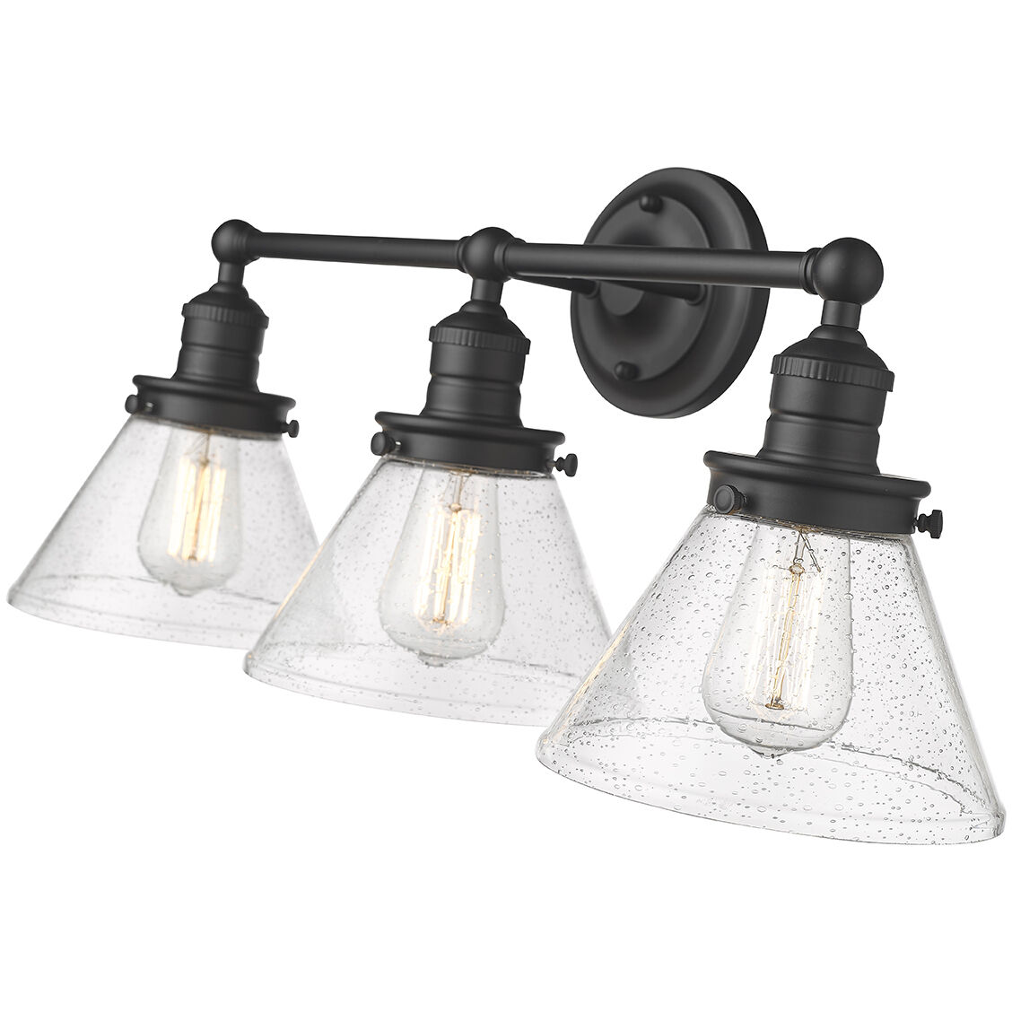 Eyden 3 Light 25.88 inch Matte Black Bathroom Vanity Light Wall Light